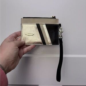THACKER NEW YORK AMBER GENUINE LEATHER ID CARD WALLET WRISTLET